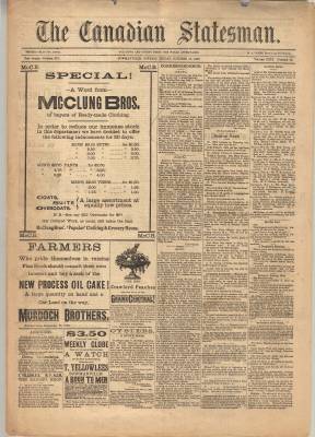 Canadian Statesman (Bowmanville, ON), 19 Oct 1883