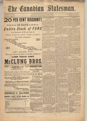 Canadian Statesman (Bowmanville, ON), 18 Jan 1884