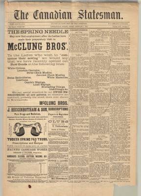 Canadian Statesman (Bowmanville, ON), 1 Feb 1884