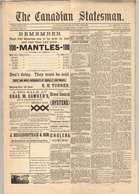 Canadian Statesman (Bowmanville, ON), 24 Oct 1884