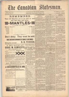 Canadian Statesman (Bowmanville, ON), 31 Oct 1884