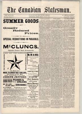 Canadian Statesman (Bowmanville, ON), 7 Aug 1885