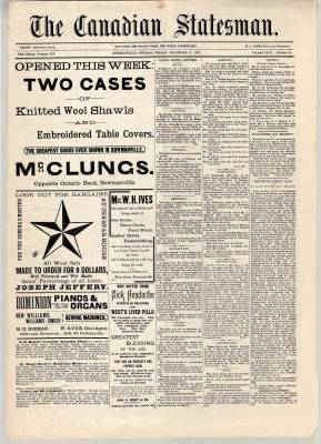 Canadian Statesman (Bowmanville, ON), 25 Sep 1885