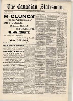 Canadian Statesman (Bowmanville, ON), 16 Oct 1885