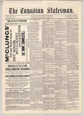 Canadian Statesman (Bowmanville, ON), 6 Nov 1885