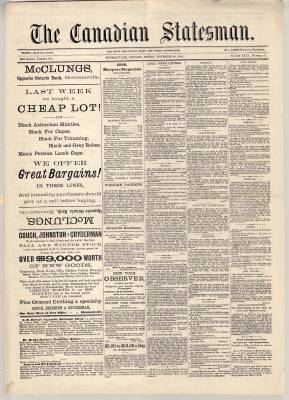 Canadian Statesman (Bowmanville, ON), 20 Nov 1885