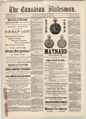 Canadian Statesman (Bowmanville, ON), 11 Dec 1885