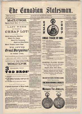 Canadian Statesman (Bowmanville, ON), 18 Dec 1885