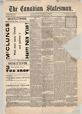 Canadian Statesman (Bowmanville, ON), 1 Jan 1886