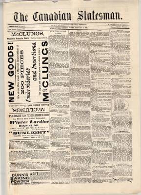 Canadian Statesman (Bowmanville, ON), 5 Feb 1886