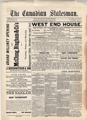 Canadian Statesman (Bowmanville, ON), 1 Oct 1886