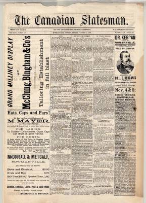 Canadian Statesman (Bowmanville, ON), 22 Oct 1886