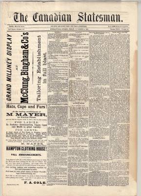 Canadian Statesman (Bowmanville, ON), 12 Nov 1886