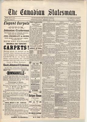 Canadian Statesman (Bowmanville, ON), 25 May 1887