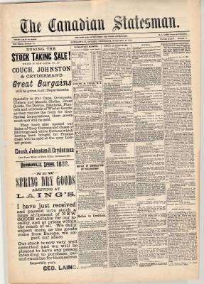 Canadian Statesman (Bowmanville, ON), 29 Feb 1888