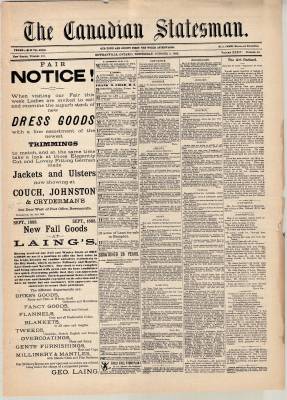 Canadian Statesman (Bowmanville, ON), 3 Oct 1888