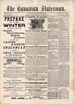 Canadian Statesman (Bowmanville, ON), 21 Nov 1888