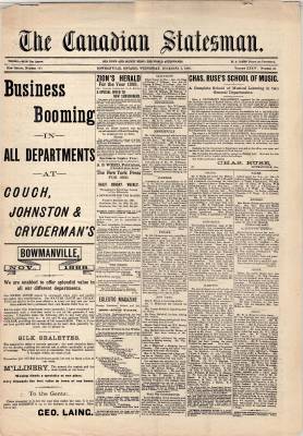 Canadian Statesman (Bowmanville, ON), 5 Dec 1888