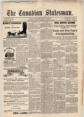 Canadian Statesman (Bowmanville, ON), 19 Dec 1888