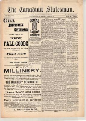 Canadian Statesman (Bowmanville, ON), 23 Oct 1889