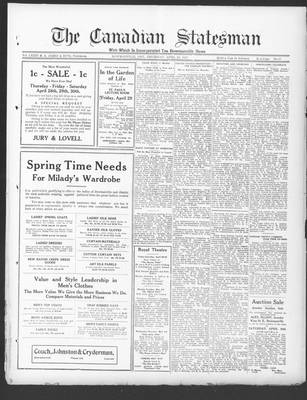 Canadian Statesman (Bowmanville, ON), 28 Apr 1927