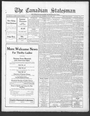 Canadian Statesman (Bowmanville, ON), 28 Jul 1927