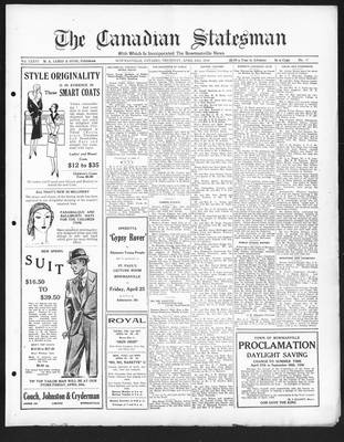 Canadian Statesman (Bowmanville, ON), 24 Apr 1930