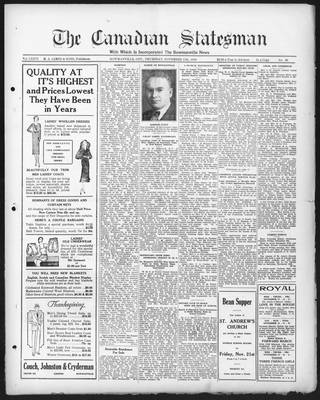 Canadian Statesman (Bowmanville, ON), 13 Nov 1930