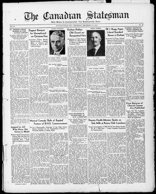 Canadian Statesman (Bowmanville, ON), 1 Dec 1932