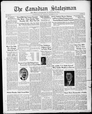 Canadian Statesman (Bowmanville, ON), 7 Dec 1933