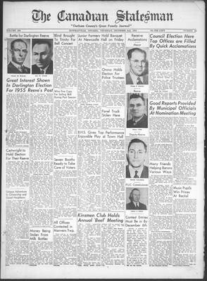 Canadian Statesman (Bowmanville, ON), 2 Dec 1954