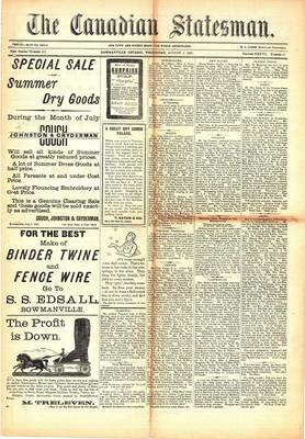 Canadian Statesman (Bowmanville, ON), 5 Aug 1891