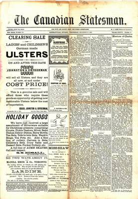 Canadian Statesman (Bowmanville, ON), 23 Dec 1891
