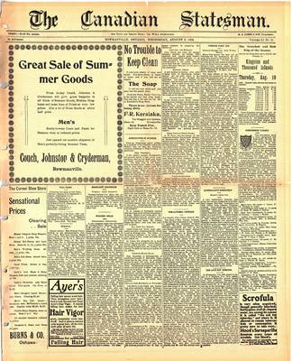 Canadian Statesman (Bowmanville, ON), 2 Aug 1905