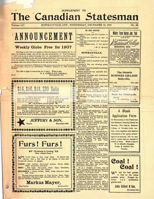 Canadian Statesman (Bowmanville, ON), 12 Dec 1906