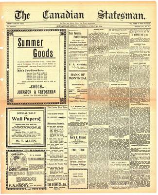 Canadian Statesman (Bowmanville, ON), 20 Aug 1908