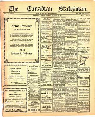 Canadian Statesman (Bowmanville, ON), 10 Dec 1908