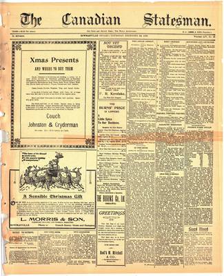 Canadian Statesman (Bowmanville, ON), 24 Dec 1908