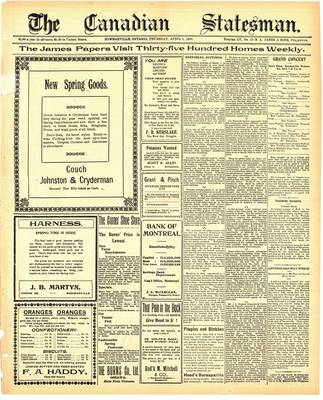 Canadian Statesman (Bowmanville, ON), 1 Apr 1909