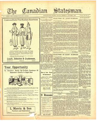 Canadian Statesman (Bowmanville, ON), 9 Oct 1919