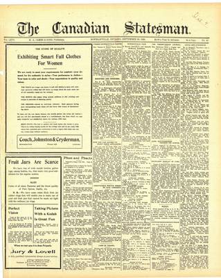 Canadian Statesman (Bowmanville, ON), 30 Sep 1920