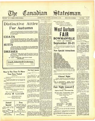 Canadian Statesman (Bowmanville, ON), 15 Sep 1921