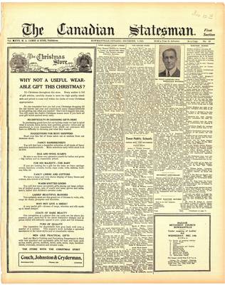 Canadian Statesman (Bowmanville, ON), 8 Dec 1921