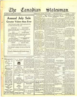 Canadian Statesman (Bowmanville, ON), 27 Jul 1922