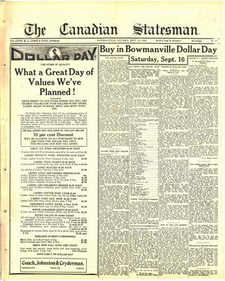 Canadian Statesman (Bowmanville, ON), 14 Sep 1922