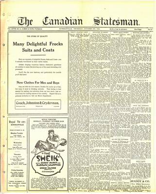 Canadian Statesman (Bowmanville, ON), 19 Oct 1922