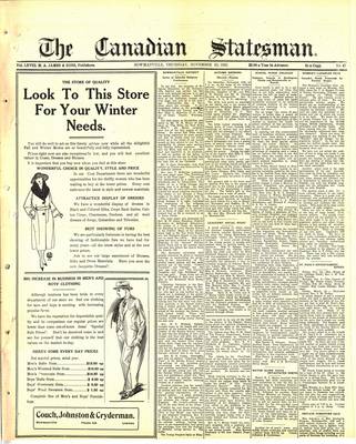 Canadian Statesman (Bowmanville, ON), 23 Nov 1922