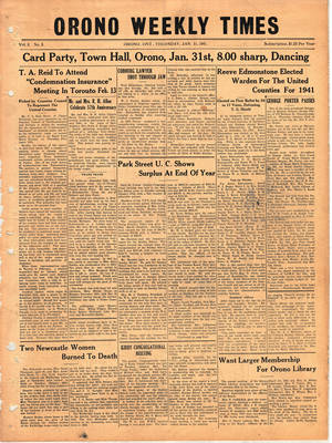 Orono Weekly Times, 31 Jan 1941