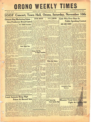 Orono Weekly Times, 8 Nov 1945