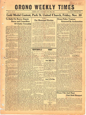 Orono Weekly Times, 29 Nov 1945